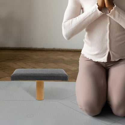 Portable Stool with Cushion Height Adaptable Bench for Adults Balance Seat for Prayer and Floor Sitting Support in Grey