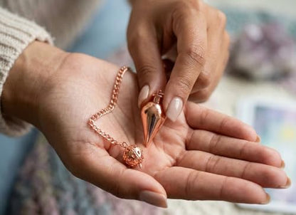 Health & Wealth Copper Metal Pendulum, Pendulum for Divination, Dowsing Pendulum, Reiki Pendulum, Meditation Pendulum, Cone Pendulum. - color: Cone Pendulum