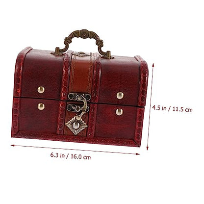 LIFKOME Retro Style Wooden Storage Box Large Capacity Sturdy Jewelry Coins and Office Supplies