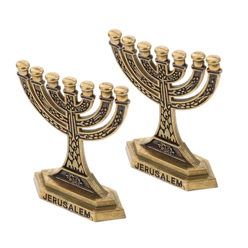 IMIKEYA 2pcs Retro Religious Holy Cups Candle Holder Vintage Seven Holes Candelabra for Altar Decoration for Worship and Spiritual Atmosphere