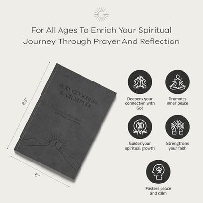 Gratitude Gifted Christian Prayer Journal - Black with 5-Minute Guided Gratitude Journal - Brown for Men & Women