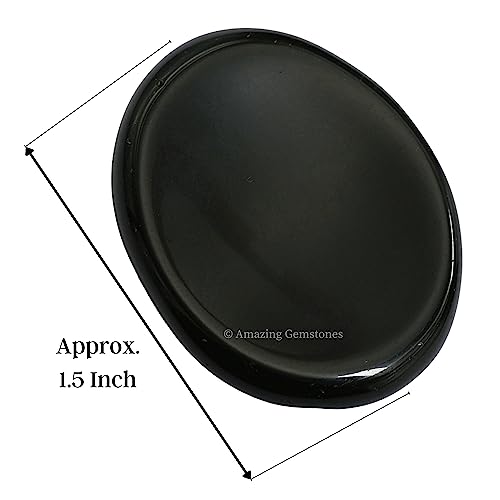 Amazing Gemstone Black Obsidian Worry Stone, Healing Crystals - Piedra Crystal Fidget for Gift, Meditation, Calming, Relaxation, Stress Relief - color: Black Obsidian