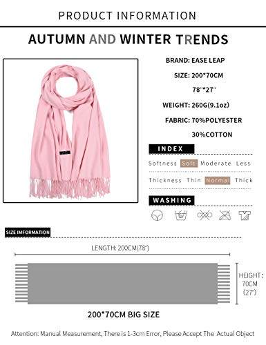 Pashmina Shawl Women Winter Scarf Warm Wedding Wraps Ladies Scarves for Evening Dresses - color: Pink