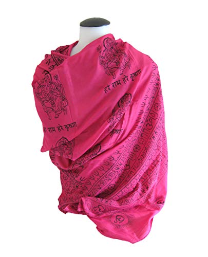 OMA® Sacred Om Design With Spiritual Mantra Shawl Meditation Scarf, LARGE SIZE