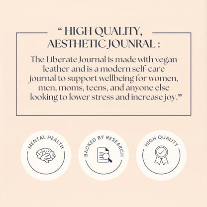Liberate Daily Gratitude Journal – Guided Mental Fitness Journal for Self-Care, Reflection with Prompts – Undated, 90-Day, Daily Journal - As Seen on Shark Tank