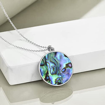 Moon Sun Star Necklace 925 Sterling Silver Abalone Shell Celestial Jewelry Gift for Women - color: Moon Sun Star Necklace