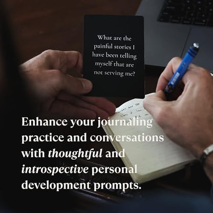 The Philosopher’s Deck - 52 Daily Stoic Motivational Cards with Display Stand and Journal Prompts Designed for Personal Growth, Gifts for Men and Women, Perfect Office Decor for Men