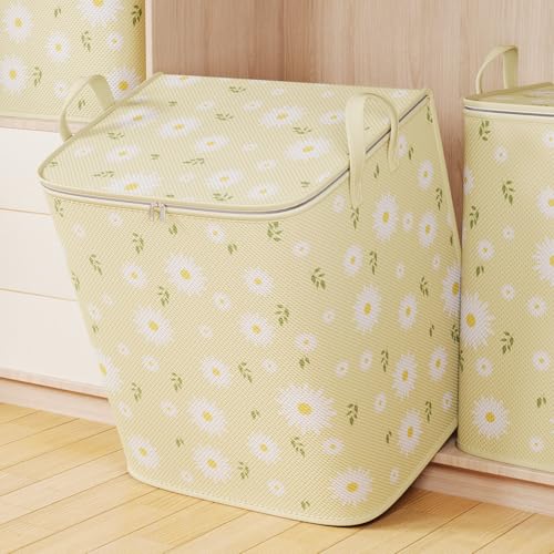 Large Capacity Storage Bag for Clothing and Bedding Durable Fabric Organizer Bag for Home Moving and Travel Use - color: Off-white, size: Medium