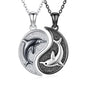 Yin Yang Necklaces for Women Men 925 Sterling Silver Pendant Necklace Yin Yang Jewelry for Women Men Couples - style: Dolphin