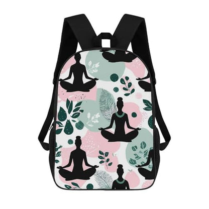 Meditation Yoga Nature 17 Inch Travel Backpack Casual Daypacks Computer Shoulder Bag for Work Shopping