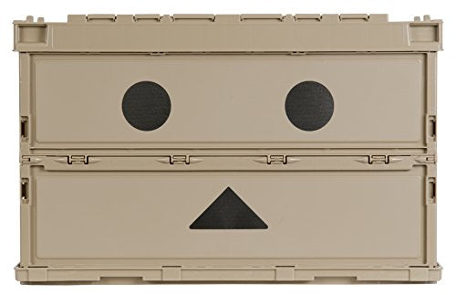 Trusco Nakayama Trusco Dumbo Thin Folding Container, 11.8 gal (50 L) with Locking Lid, Storage Case, Storage Box - color: (a) Sand, style: Locking lid included