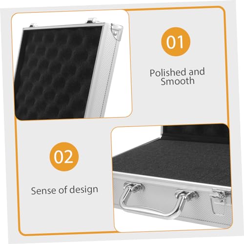 Portable Aluminum Alloy Tool Box with Sponge Lining Versatile Briefcase for Office Home Stylish Storage for Instruments Documents Lightweight Easy to Carry