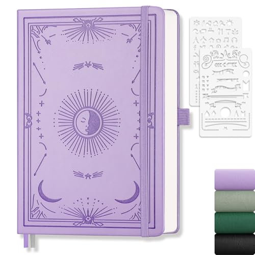 Blank Journal for Women Men, 192 Pages A5 Notebook Journal, Hardcover Notebook with 100Gsm Thick Pages, Leather Note Book for Writing, Travel, Business, Office, Prayer 5.7 x 8.3, Light Purple - color: Light Purple, style: Plain