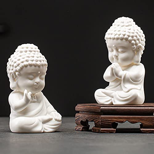 Table Desktop Decor Chinese White Porcelain Creative Small Tathagata Buddha Desktop Decoration Home Living Room Office Desktop Zen Decoration Statue Ornament