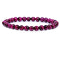 Keleny Semi Precious Crystal 6mm Round Beads Rock Yoga Stretch Bracelet 7 Inch Unisex Unisex - color: Dyed Rose Tiger Eye