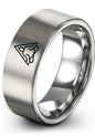 Gift for Yoga Fan - Yoga Meditation Ring - Flat Dome Bevel - Band - Men Women - Brushed Polished - Tungsten - Personalized Custom Engraving - 8mm - Anniversary Wedding - Yellow Rose Gold Silver - color: 13 - Grey Tungsten