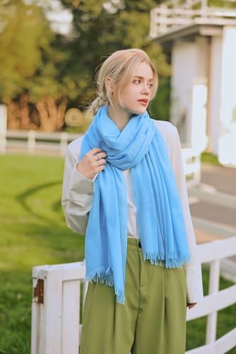 Pashmina Shawl Party Wraps Evening Dress Bridesmaid Long Cotton Scarves for Wedding - color: Light Blue 10