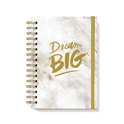 Designer Greetings, Designer Papers Flex Cover Journal with Elastic Band, “Dream Big” Marble - 320 Pages (6” x 8.25”) - Graduation Gift, Back-to-School Supplies for Notekeeping and Personal Diary - style: "Dream Big" Marble
