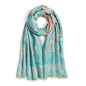QIUTIMIY Pashmina Shawl Wraps for Womens Winter Scarf Reversible Pattern Designer Ladies Shawls and Wraps for Evening Dresses - color: Flower5-blue