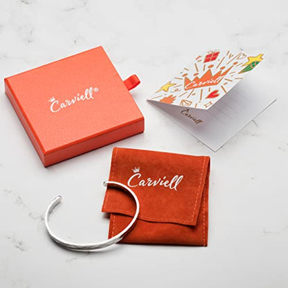 Carviell Bracelet - Gifts for Women – Inspirational, Friendship, Love, Mom, Daughter, Sister, Christian, Graduation, Memorial & Wedding Gifts – 100+ Phrases – Stainless Steel, Gift-Ready - style: AUNT NIECE Gift - Side by side or miles apart, an aunt and