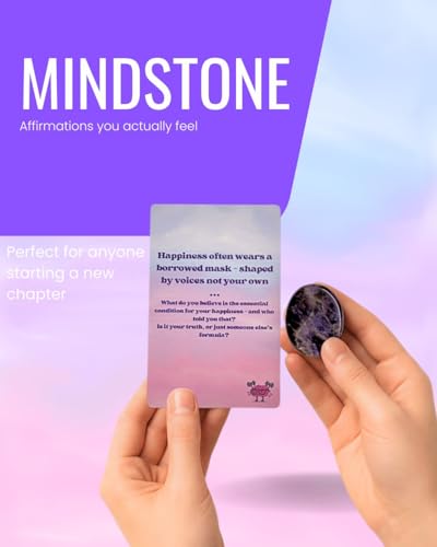 Affirmation Cards for Daily Confidence and Clarity Self Reflection Card Deck with Worry Stone for Morning Ritual & Mindfulness