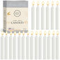 Raajsee Unscented Mini Taper Candles Pack of 20, White | 5 Inches (H) Dinner Candle Sticks| Smokeless, and Dripless| Paraffin Wax with Cotton Wicks | Long Burning Time - color: White, size: 5 Inch - Pack of 20