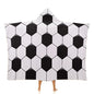 Soccer Ball White and Black Large Size Comfortable Hooded Blanket, Warm Blanket 40"x50" - color: Soccer Ball White and Black, size: 40"x50"