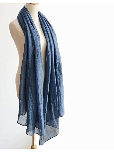 Jeelow Solid Color Scarf Wrap Shawl for Women Men – Soft Lightweight Head Scarf, All Season, Travel Beach Office Daily Wear - color: Blue Jean