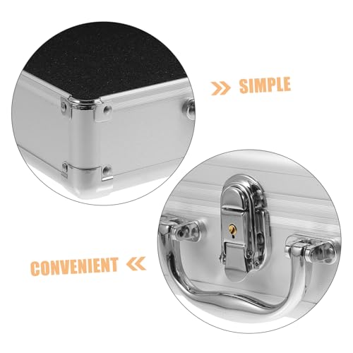 Housoutil Aluminum Alloy Hard Storage Briefcase Sponge Inserts Multi-purpose Tool Case for Cameras Instruments and Cosmetics Design for
