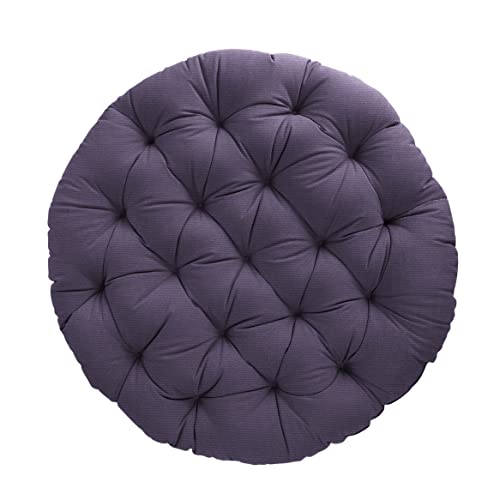 Sorra Home Tufted Papasan Cushion - Bucket & Moon Chair Comfy Round Cushion - Floor Pillow with Plush Foam for Indoor Furniture (Frame Not Included) - Dark Lilac (48" x 48" x 4") - color: Dark Lilac, size: 48 in x 48 in x 4 in