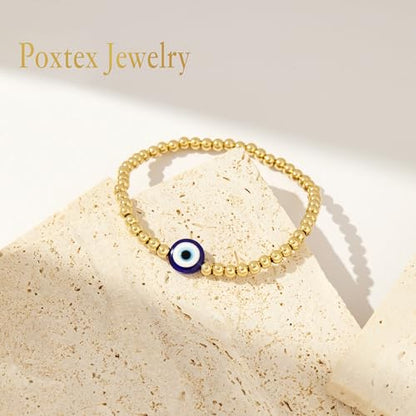 3mm Diamond Classic Tennis Bracelet for Women Dainty, Gold Jesus Cross Bracelets Trendy, 14K Gold Plated Heart/Evil Eye/Pearl/Starfish & Seashell Charm Bracelets for Women Bulk - style: EvilEye-Gold