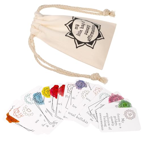 16Pcs Funny Affirmation Card Gift, Sweary Affirmation Cards,My Little Bag of Sweary Affirmation Cards, Self Encouragement Confirmation Card