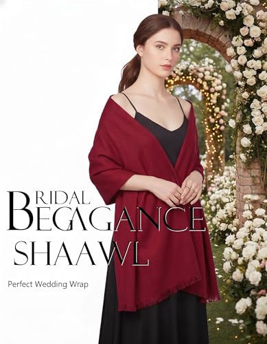 Shawl Wraps for Women Pashmina Shawls and Wraps for Evening Dresses Large Soft Scarf Winter Scarf Wedding Shawl… - color: Wine