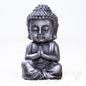 Mini Meditation Buddha Ornament, Solid Cast Iron Figurine, Outdoor Garden Decor Sculpture, Feng Shui Artwork for Home Living Room (Silvery,1)