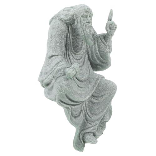 Hemoton Decorative Buddha Figurine Sandstone Craft for Zen Garden Tranquil Monk Statue for Home Decor and Fish Tank Unique Miniature Bonsai Ornament