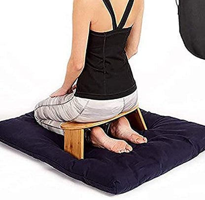 KRASS Folding Meditation Bench, Simple Yoga Stool, Perfect Kneeling Stool, Ergonomic Bamboo Yoga Bench - Includes Carrying Bag,Collector88