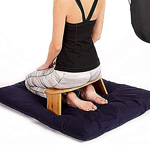 KRASS Folding Meditation Bench, Simple Yoga Stool, Perfect Kneeling Stool, Ergonomic Bamboo Yoga Bench - Includes Carrying Bag,Collector88