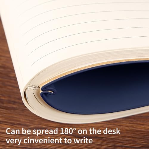Lined Journal Notebook for Work College Ruled Note Book 7.2"x9.6" B5 PU Leather Daily Journaling 160 Pages for Women Men Writing Home School Supplies Business (Dark Blue) - color: 04-Dark Blue-1pack, style: B5 Lined 160pages
