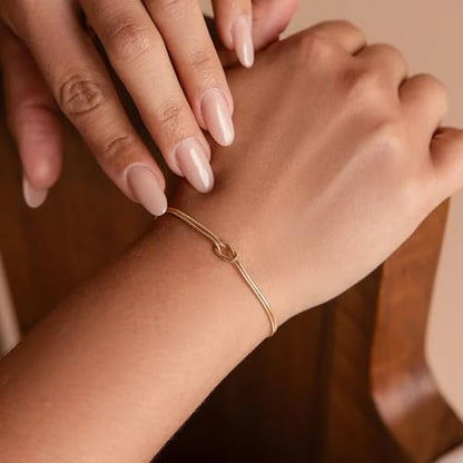 3mm Diamond Classic Tennis Bracelet for Women Dainty, Gold Jesus Cross Bracelets Trendy, 14K Gold Plated Heart/Evil Eye/Pearl/Starfish & Seashell Charm Bracelets for Women Bulk - style: Knot-Gold