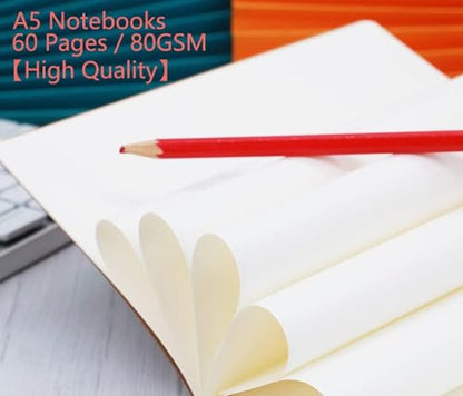 24 Pack Kraft Notebook Journals for Travelers, Students and Office, Writing Diary Subject Notebooks Planner with Thick Paper, 60 Pages, 30 Sheets, 8.3x5.5 inch, A5 Size, Travel Journal Set.(Blank)