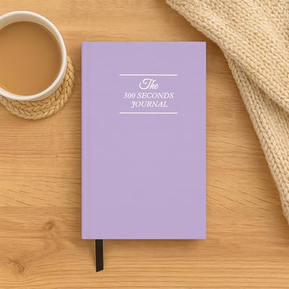 Gratitude Journal for Women & Men – 5 Minute Guided Daily Journal with Prompts for Mindfulness, Self Care & Positive Thinking, 300 Seconds Daily Reflection, Light Purple Linen Cover Available all year round - color: Light Purple
