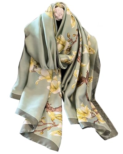 Dress Scarves Shawl Wraps Long Silky Scarf for Women Dressy Fashion Lightweight for Decorative Formal Evening Gowns - color: 1005-green Magnolia