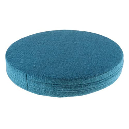 6cm Portable Round Yoga Meditation Cushion - Weight Breathable Linen, Perfect for Home and Outdoor Exercise - Lake Blue