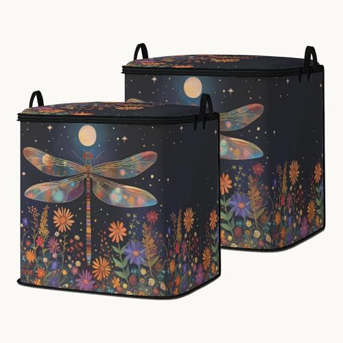 2pcs closet organizers and storage under bed,clothing blanket sweater sheet bedding comforter duvet quilt pillow toy storage bags with lids,dorm room essentials for containers 95L - color: 51