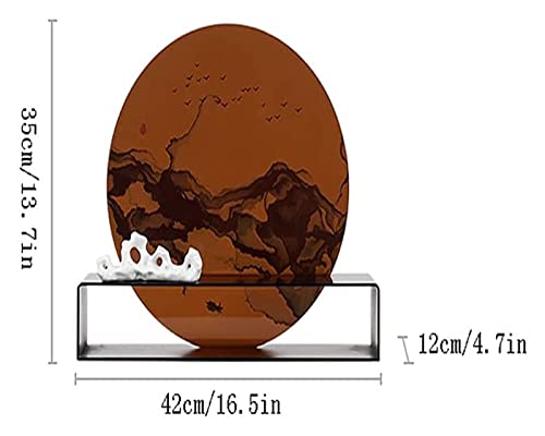 Sculpture Tabletop New Chinese Ink Zen Round Room Desktop Desktop Statue