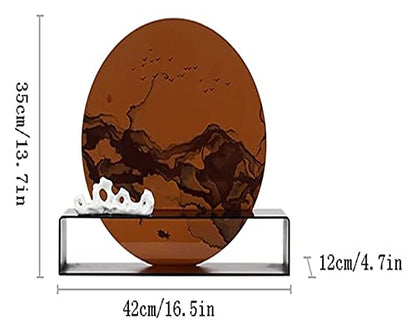 Sculpture Tabletop New Chinese Ink Zen Round Room Desktop Desktop Statue