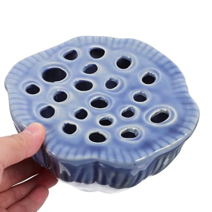 SHINEOFI Ceramic Lotus Pod Vase Small Flower Pot Table Centerpiece for Dining Room and Bookshelf Home Decor Zen Style