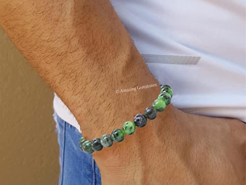 Amazing Gemstone Crystal Bracelet for Women Men's Gifts - Protection Healing Crystal Bracelet - 8mm Gemstone Beaded Stretchable Bracelet Pulseras Para Hombres Mujer Stocking Stuffers Mothers Day Gift (Ruby Zoisite) - color: Ruby Zoisite