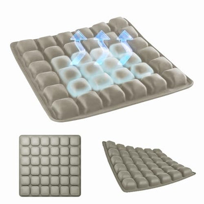 Travel Cushion, 3D Inflatable Airplane Seat Cushion, Car Portable Breathable Comfort Cushion,Office Wheelchair Pad, Camping Seat Mat (Khaki-36) - color: Khaki-36