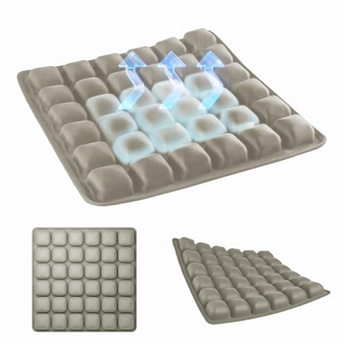 Travel Cushion, 3D Inflatable Airplane Seat Cushion, Car Portable Breathable Comfort Cushion,Office Wheelchair Pad, Camping Seat Mat (Khaki-36) - color: Khaki-36